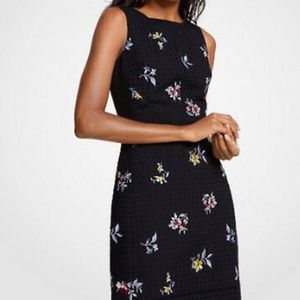 Ann Taylor Embroidered Eyelet Lace Sheath Dress